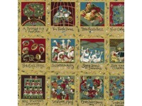 12 Days of Christmas Small Panels 8cm x 10 cm Gold Embossed
